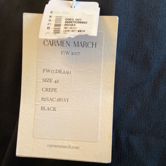 NWT CARMEN MARCH GATHERED CREPE MINI DRESS - Picture 12 of 16